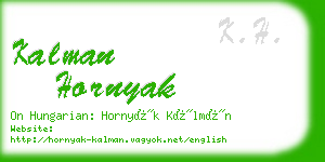 kalman hornyak business card